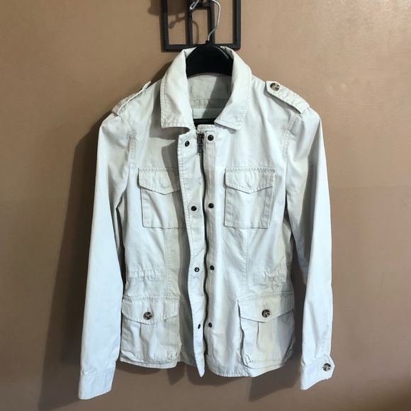 Banana Republic Jackets & Blazers - Banana Republic Button & Zip Up Khaki Jacket Small